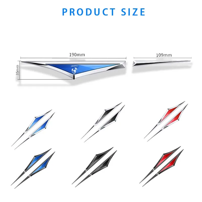 2 шт./металлическая наклейка для кузова автомобиля боковое лезвие крыла значок Fiat