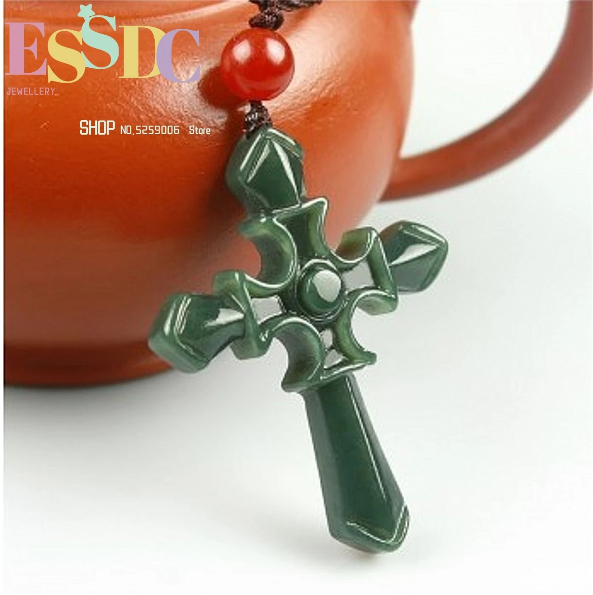 

Натуральный кулон Хотан из нефрита QingYu, крест, оптовая продажа, резьба по нефриту, поделки, очаровательные ювелирные изделия, Модный женский и мужской амулет, ожерелье, подарок