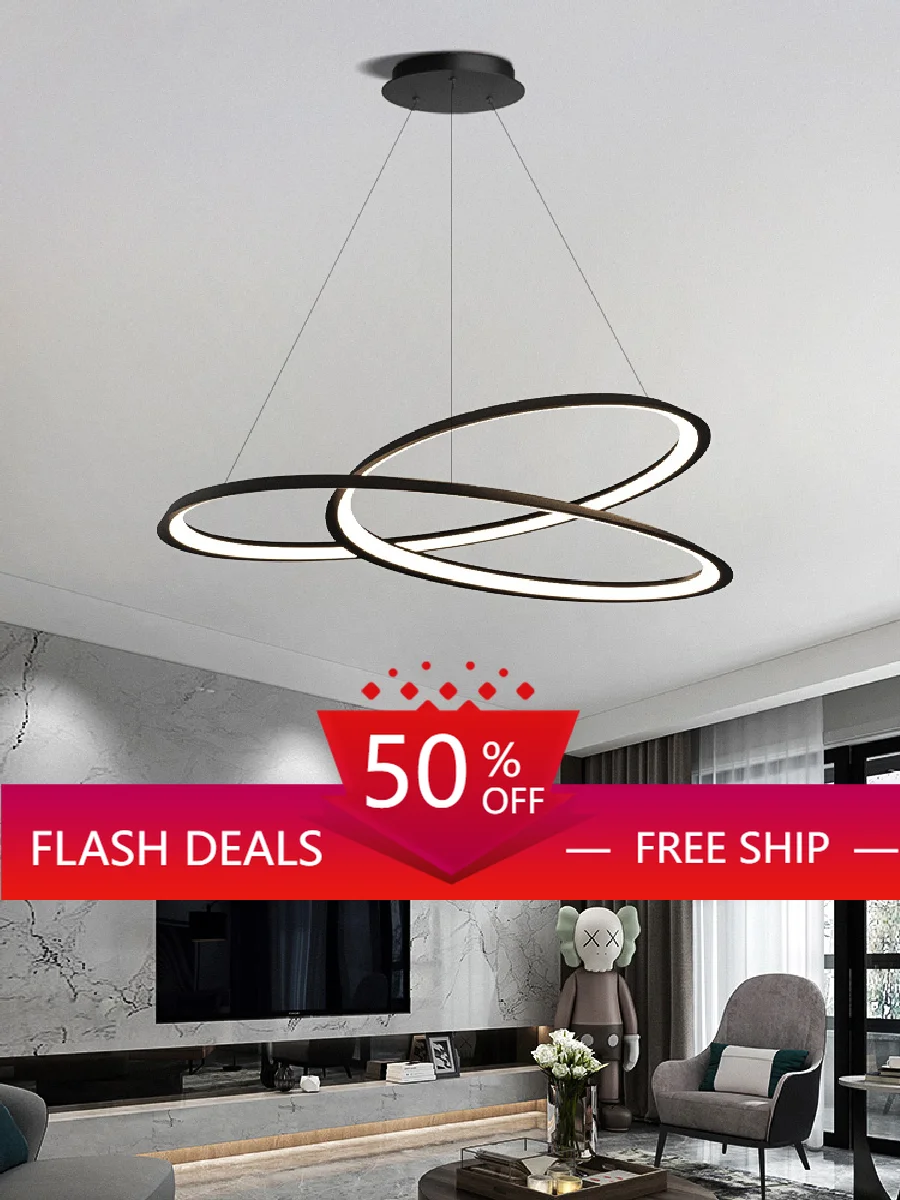 

Living room chandelier Simple and creative ring lamp Modern lamp bar Table lamp Nordic light Luxury hall Ceiling chandelier