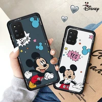 disney mickey leather shell samsung f52 mobile phone shell a52a72 cute couple cartoon explosion soft silicone shell cover gift
