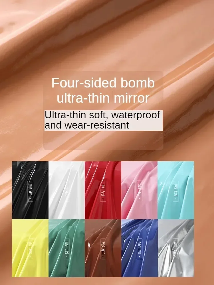 4 стороны эластичная лакированная кожа ткань искусственная для пальто одежды