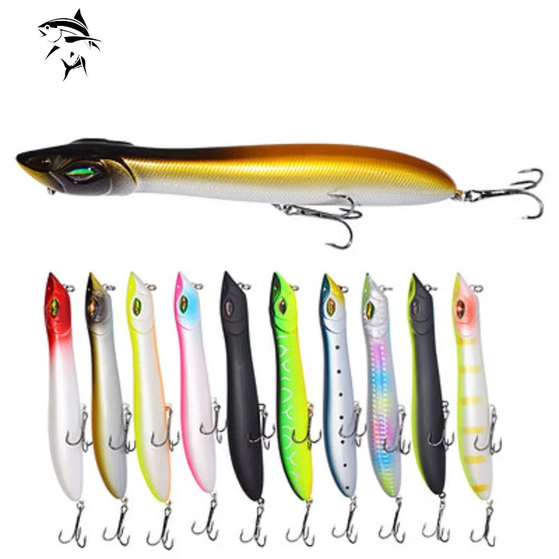 2021 Поппер, рыболовные приманки, плавающие воблеры, 140 мм, 26 г, топвотер, карандаш, приманка, рыболовные снасти, твердые приманки