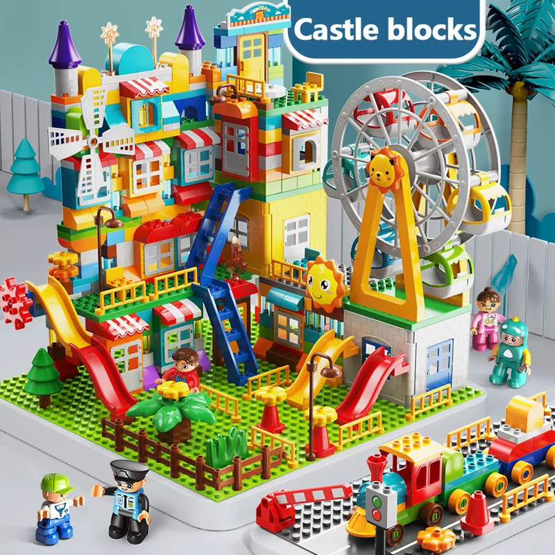 

marble run big blocks compatible building blocks funnel Slide blocks DIY big bricks toys for legoINGlys children gift