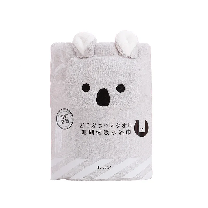 

High Quality Cartoon Koala Towels Bathroom Super Absorbent Women Girl Lady's Towels