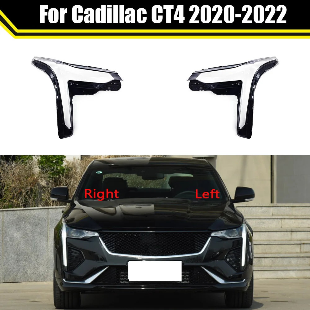 Фото Автомобильные колпачки для фар Cadillac CT4 2020 2021 2022, прозрачный абажур, чехол для лампы, прозрачные линзы, корпус фары №1