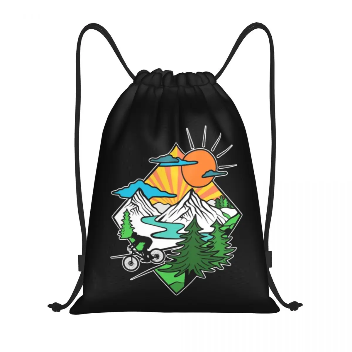 

Mtb Mountain Bike Cycling Classic Cute Drawstring Bags Gym Bag Field pack Firm Backpack Large capacity Retro Size optional Joke
