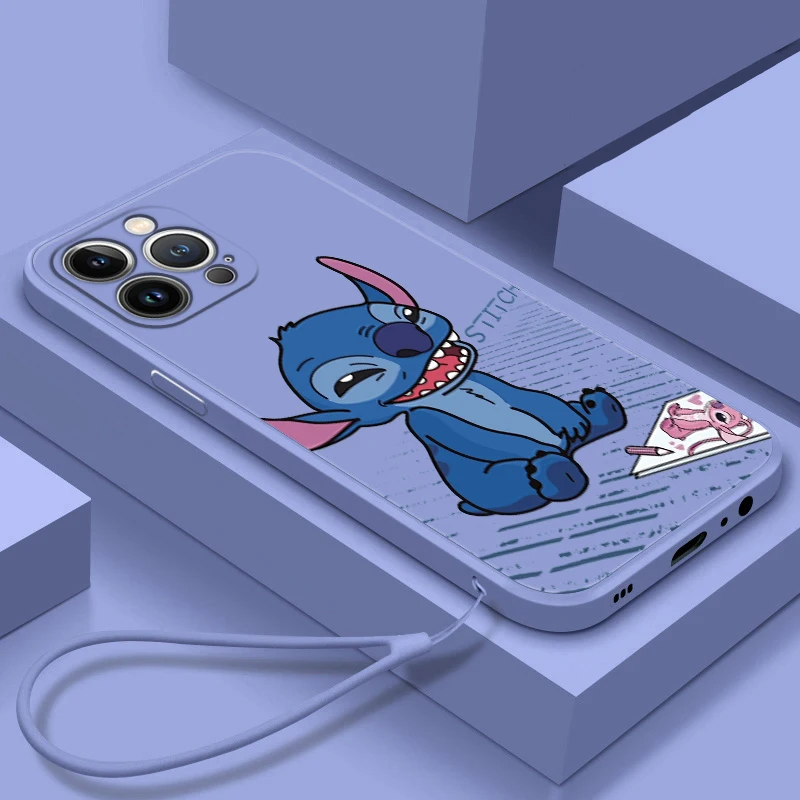 

Stitch Lilo Anime For Apple iPhone 14 13 12 Mini 11 Pro XS MAX XR X 8 7 6S SE Plus Liquid Rope Soft Phone Case Coque Capa Fundas