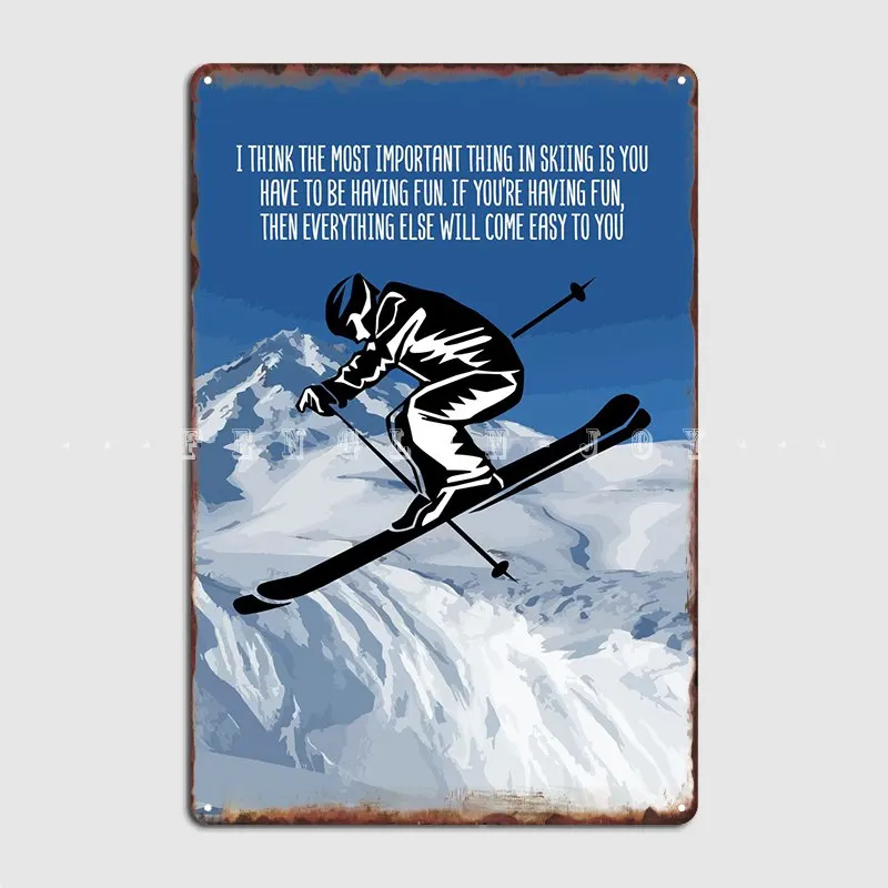 Горнолыжный зимний дневной металлический знак Настенный декор клубный домашний