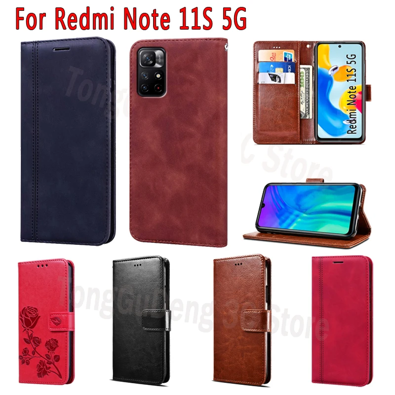 

Cover For Redmi Note 11S 5G Case Flip Leather Wallet Magnetic Card Stand Phone Hoesje Etui Book On Redmi Note 11 S Case Bag Capa
