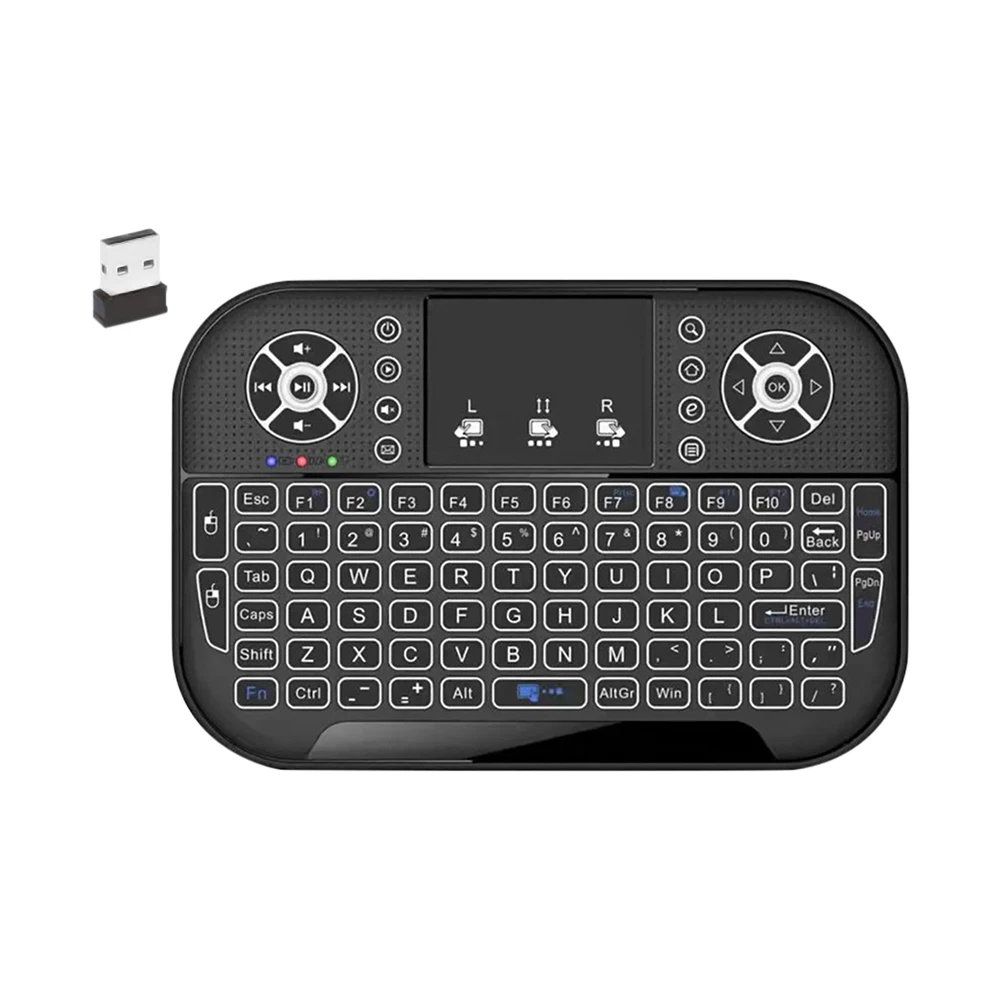 Фото Мини-беспроводная клавиатура A8 с подсветкой 2,4G Bluetooth Мини-клавиатура Летающая мышь Air Mouse Сенсорная панель с дистанционным управлением для Android TV Box №4