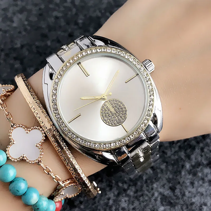Brand Wrist Watches Women Girl Ladies Crystal Style Quartz Casual Steel Metal Band Clock m52