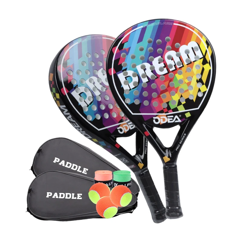 ODEA Tennis Racket Padel Professtional Glass Fiber Paddle Soft EVA Face Sports Equipment for Men Women Overgrip Tape Tenis Ball