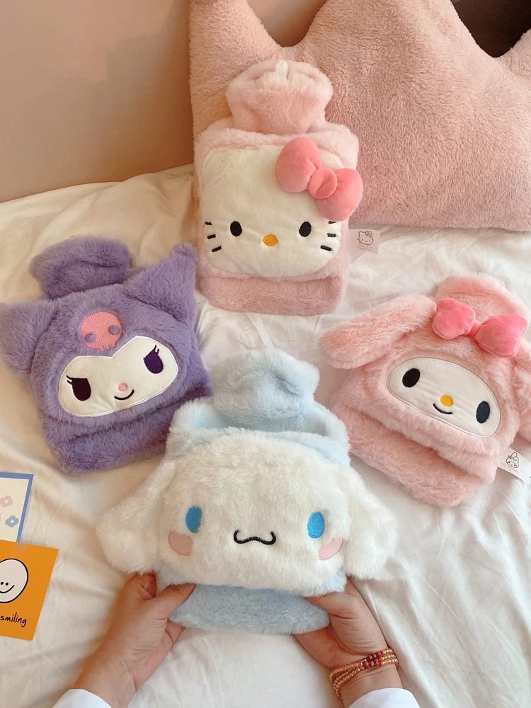 

Kawaii Kuromi Plush Hot Water Bottle Filling Cute Big Hand Warmer Sanrios Anime My Melody Cinnamoroll Girls Warm Water Bag