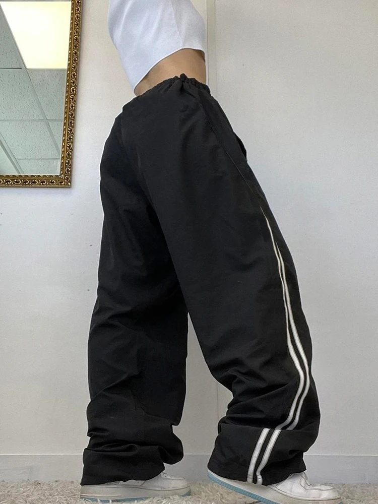 Женские свободные брюки Weekeep черные штаны в уличном стиле бриджи для бега