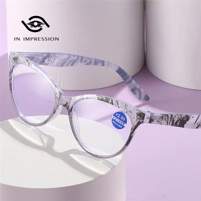 

New Cat Eye Anti-blue Light Reading Glasses New High-quality Hinged High-definition Full-frame Plus Glasses Eye Glasses for Men