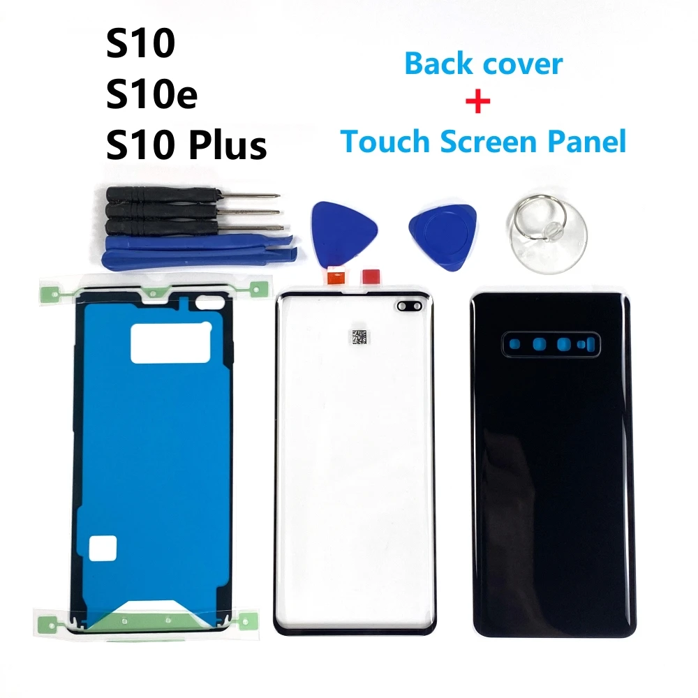 

For SAMSUNG Galaxy S10e G970 S10 G9730 S10+ Plus G9750 Front Touch Panel Outer Lens + Rear Battery Door Back Glass Housing Cover