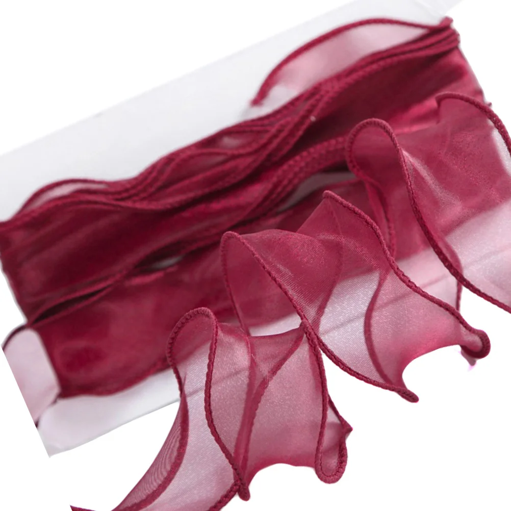 

Ribbon Organza Tulle Diy Craft Lace Roll Fabric Wedding Ribbons Sheer Trim Gift Rolls Bow Wired Festival Yarn Packing Chiffon