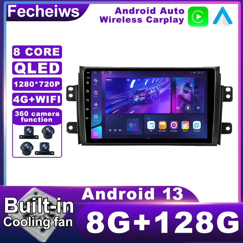 

9 Inch Android 13 For Suzuki SX4 2006 - 2014 Car Radio RDS AHD Multimedia WIFI DSP No 2din QLED Video 4G LTE Autoradio ADAS BT