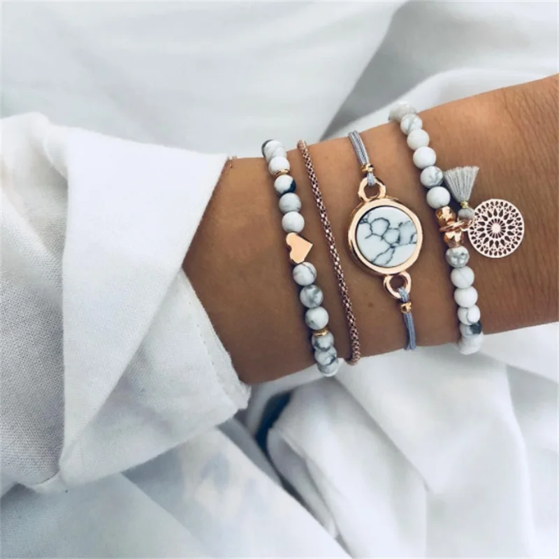 

4pcs Fashion Tassel Bangle Creative and Simple Bracelets Открой браслет. Friendship Bracelets Jewelry Gift