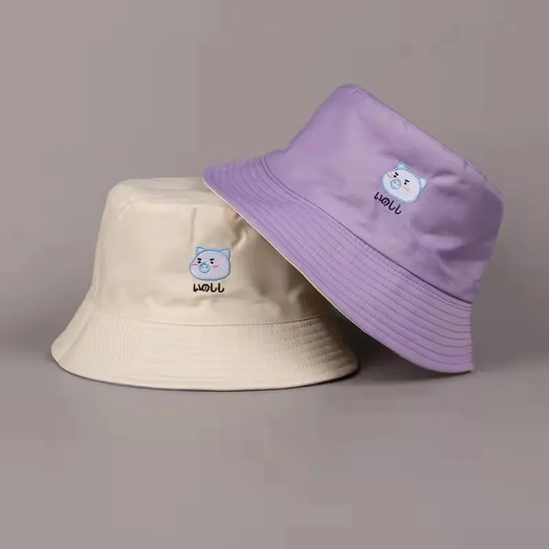 Панама с вышивкой Двусторонняя унисекс для мужчин и женщин 2022 - купить по