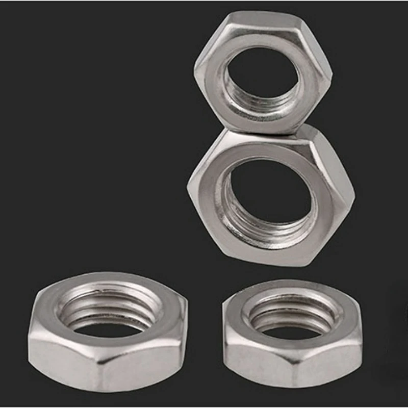 

Hex Thin Nut M4/ M5/ M6 /M8/ M10 /M12/ M14 /M16/ M18/ M20 Lock Nuts Flat Hexagon Nuts 316 Stainless Steel DIN439 Thin Nuts