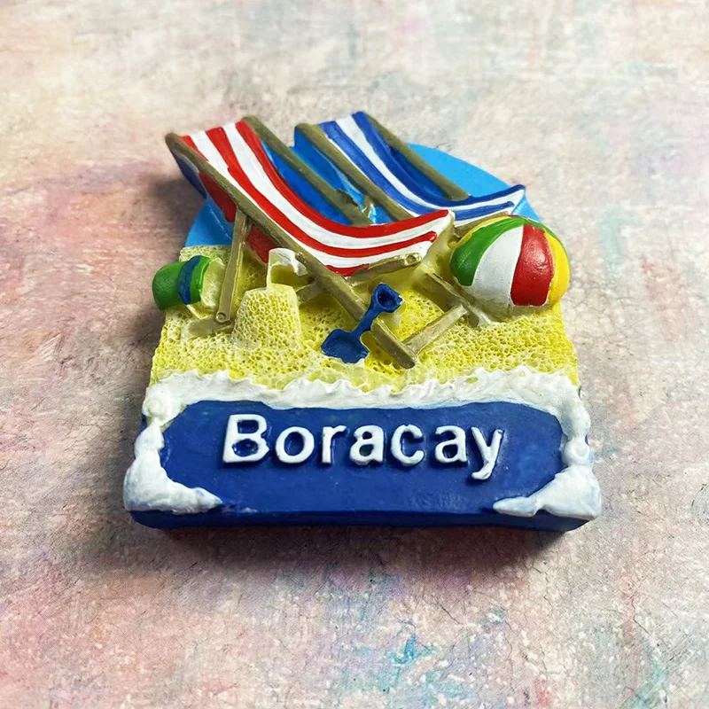 Филиппинская пляжная трехмерная окрашенная наклейка для холодильника Boracay