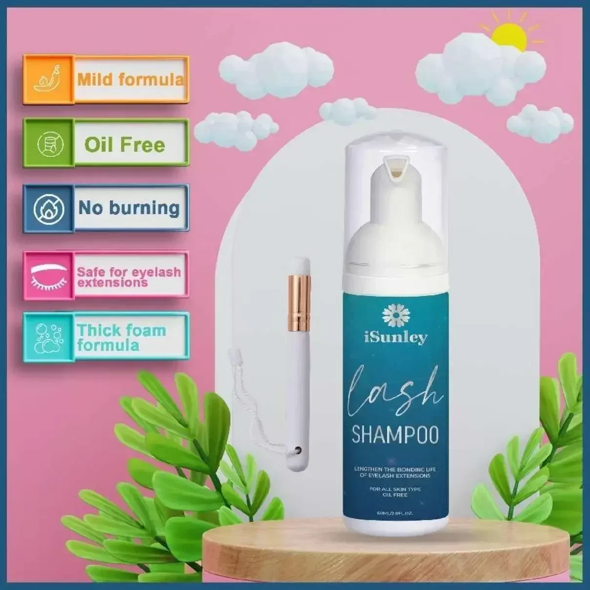 Шампунь для наращивания ресниц профессиональный очиститель пены мусс масло