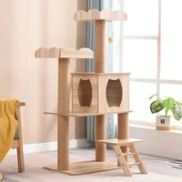 multifunctional wooden cat climbing frame four seasons universal tower for cats with nest one villa large cats pet products