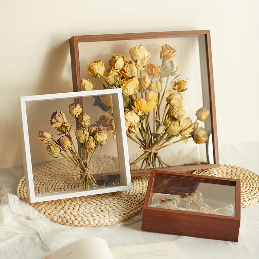 1pcs 3D Photo Frame Wooden Picture Frame Nordic Shadow Box Dried Flower Specimen Holder Handmade Diy Gift Home Decor