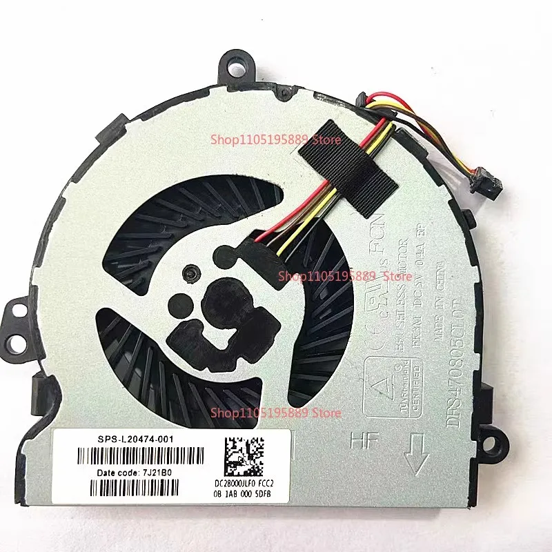 Оригинальный новый вентилятор для процессора ноутбука HP 15-DB 15-DX 15Q-DX 15T-DS 250 255 256 G7 TPN-C129 TPN-C130, охлаждающий вентилятор L20474-001 (art.: 3920d30e2cbfe) - 3920d30e2cbfe