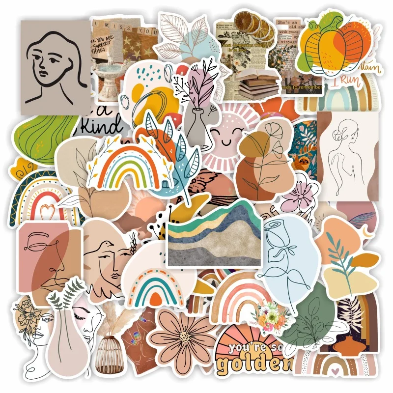 Стикеры в стиле бохо 10/30/50/100 шт.