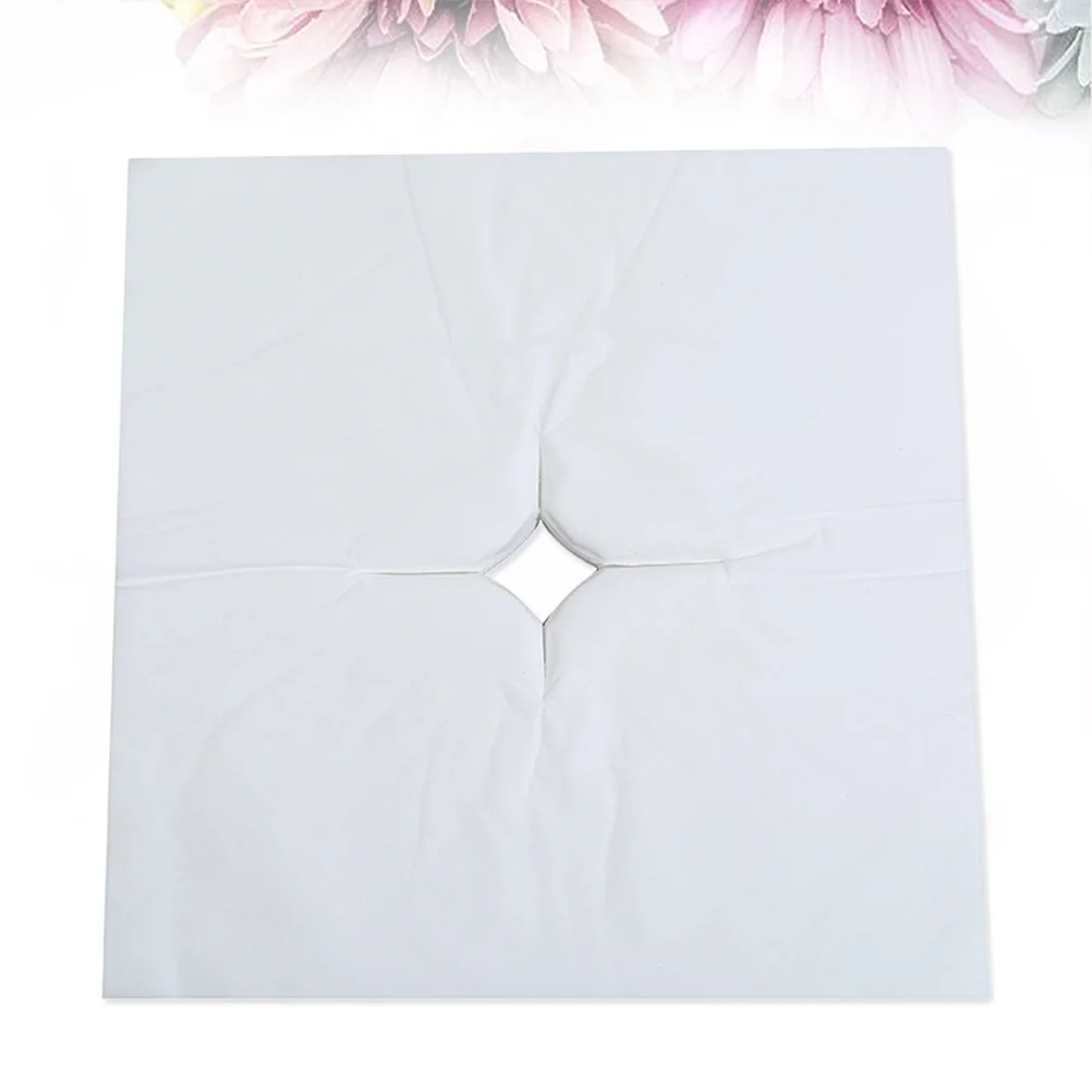 100 Sheets Face Hole Mat Non-woven Fabric Mask Bolsters Pillows Bed Towel Cover Disposable Case