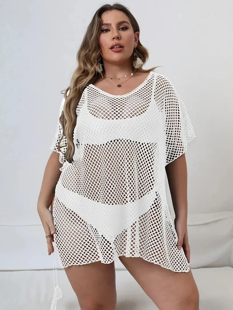 

Женская полупрозрачная Пляжная накидка с бахромой, женское однотонное платье-накидка с высокой эластичностью