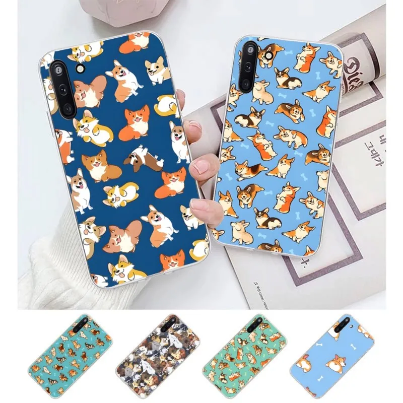 

Cute Jolly Corgis Phone Case For Samsung Galaxy S10 S21 S22 Plus Ultra A91 A51 A21S A12 Transparent Phone Cover