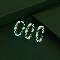 new fashion hollow love fluorescent ring alloy lady sweet and cute ring jewelry jewelry wholesale direct sales