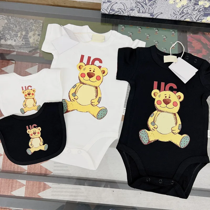 

Newborn Baby Boys Girls Spring Cotton Clothes Designer Animal Pattern Print Infant Romper Children Short Sleeve Babys Ourfits