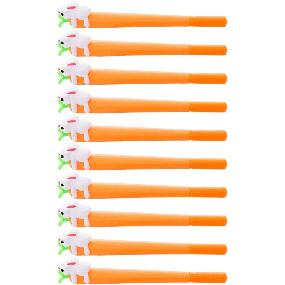 

10 Pcs Carrot Pattern Pen Note Taking Pens Novelty Ink Gel Rabbit Abs Shape Student