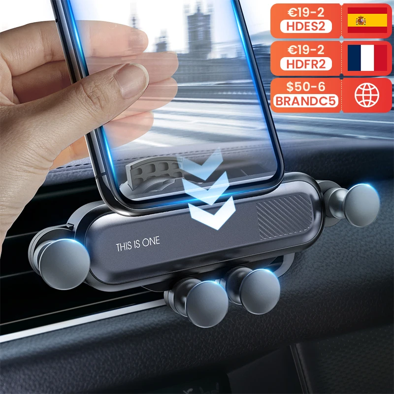 Автомобильный держатель для телефона GETIHU Gravity с креплением на вентиляционное