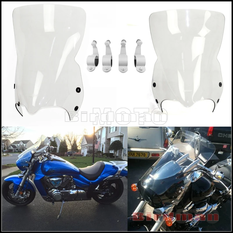 

Мотоциклетный 10-дюймовый ветровой экран для Suzuki рассмотреть M109R 2006-2016 прозрачный/черный/Иридиевый ветровой экран пневматический дефлектор ...