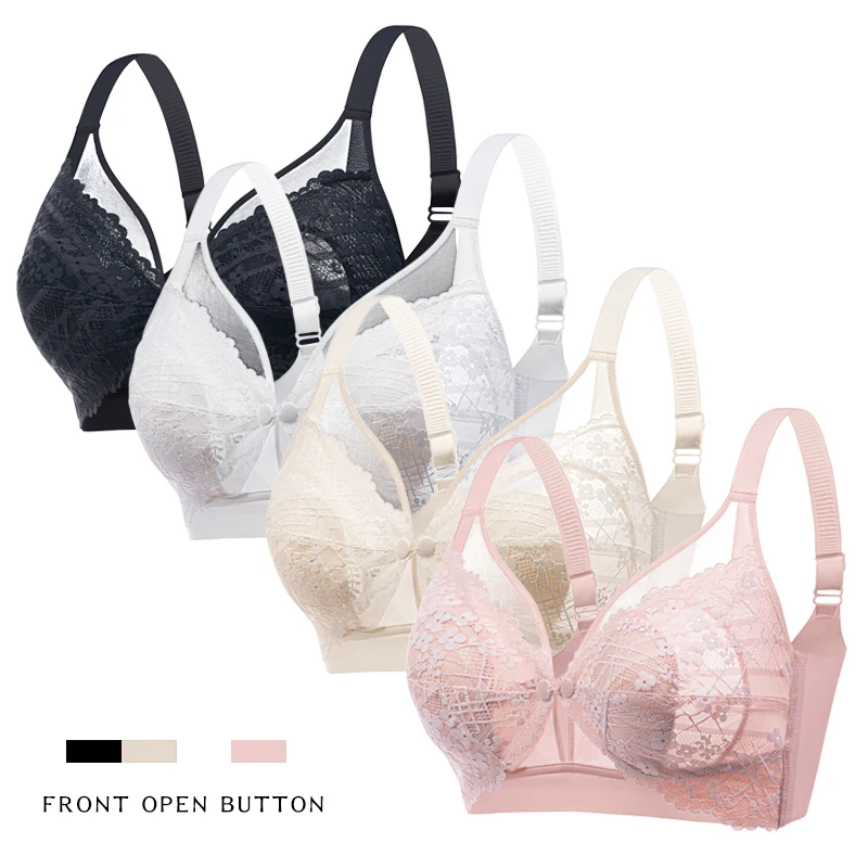Maternity Lace Nursing Bra Sexy Breathable Thin Cup Front Open Bra For Women Breast Feeding Pregnancy Brassiere Wholesale
