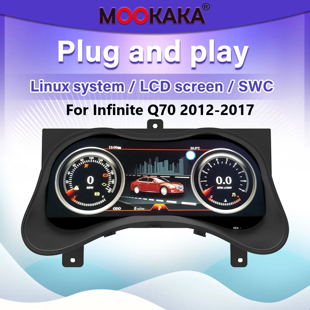 Фото Для Infiniti Q70 M37 2012-2017: Цифровая ЖК-панель приборов (виртуальный кокпит) с HD-экраном, спидометр, OEM-совместимость для интерьера автомобиля №1