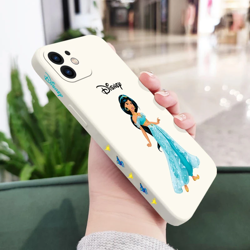 

Side Print Disney Jasmine Phone Case For Xiaomi Mi 10 lite 11i Poco M4 F3 X3 M3 Pro 5G 4G Liquid Silicone Original Cases Cover