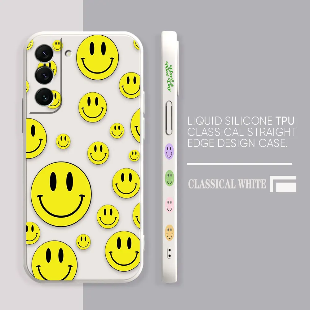 Case For Samsung Galaxy S23 S22 S21 S20 FE S11 S11E S10 S10E S9 S30 Ultra Plus 4G 5G Case Fundas Cqoues Shell Funny Smiling Face