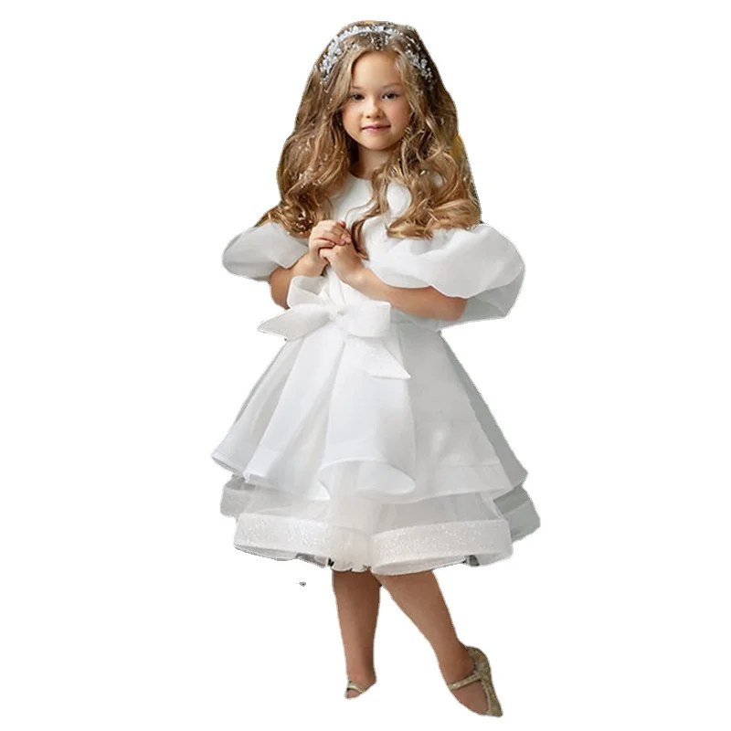 

Layered Elegant Bridesmaid Dress for Girls Wedding Party Gowns Kids Christmas Costumes Children Clothing Vestidos 2-11Yrs Cl991