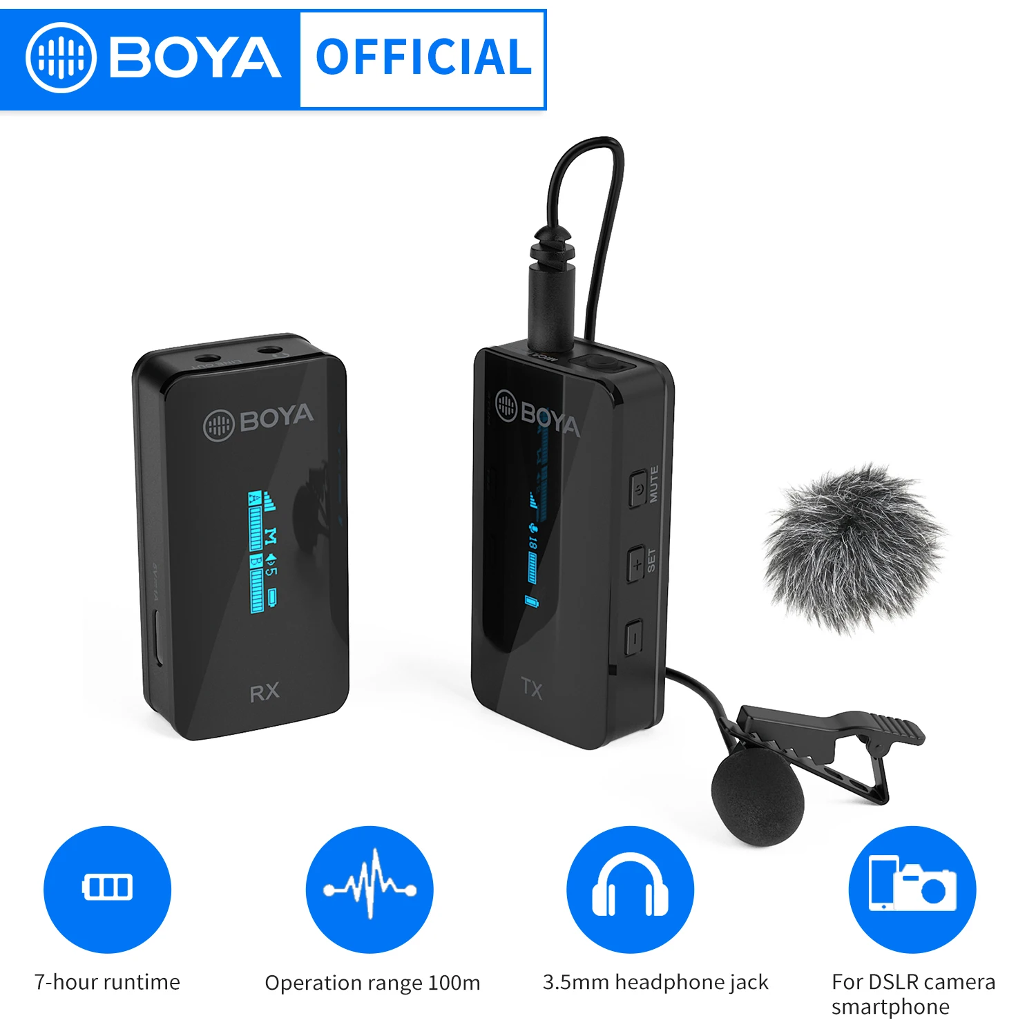 

In Stock NEW BOYA BY-XM6 S1 Professional Wireless Lavalier Microphone 2.4GHz System For SONY Canon Nikon DSLR Audio Recorders