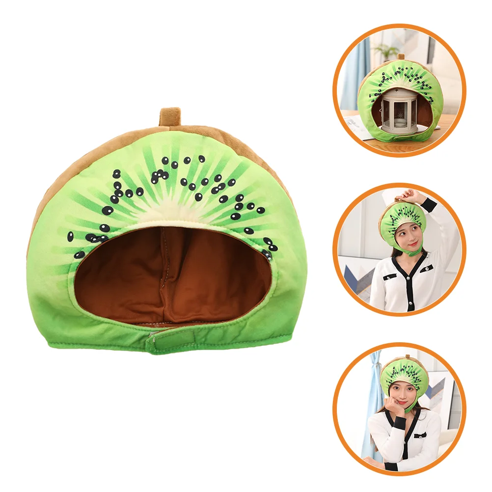 

Funny Hat Costume Dress Hat Crochet Hats Cosplay Accessory Plush Headband Kiwi Headgear Fruit Animal Headwear Cartoon Cap