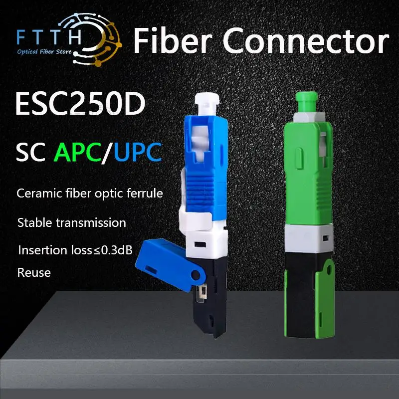 Одномодовый волоконно-оптический быстроразъемный разъем ESC250D SC APC & SC UPC FTTH SM, бесплатная доставка