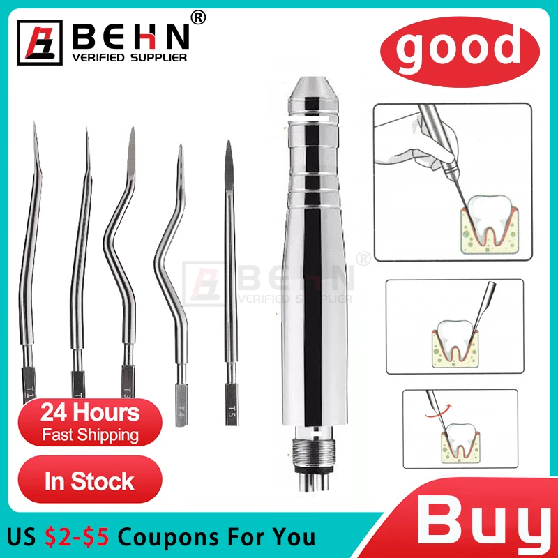 

Dental Tooth Extraction Surgery Instruments Turbine Pneumatic Elevator Set Tools with 5 Tip for Clinic Dentistry Tools material