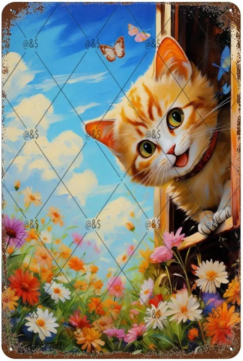 

Металлическая вывеска "Ловит бабочек в саду"