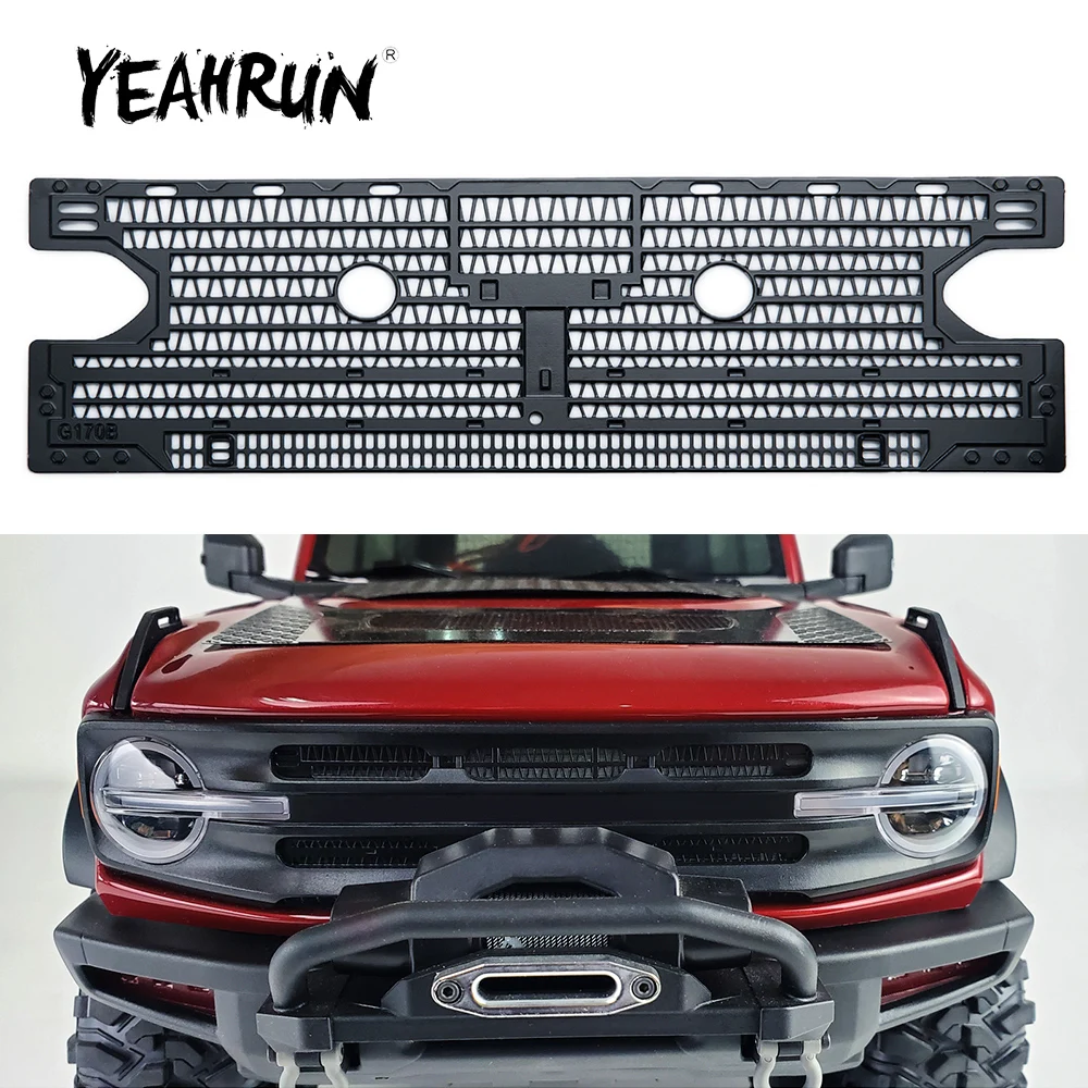 

YEAHRUN Metal Simulation Mesh Radiator Grill Plate for Traxxas TRX-4 TRX4 Bronco 1/10 RC Crawler Car Upgrade Parts Accessories